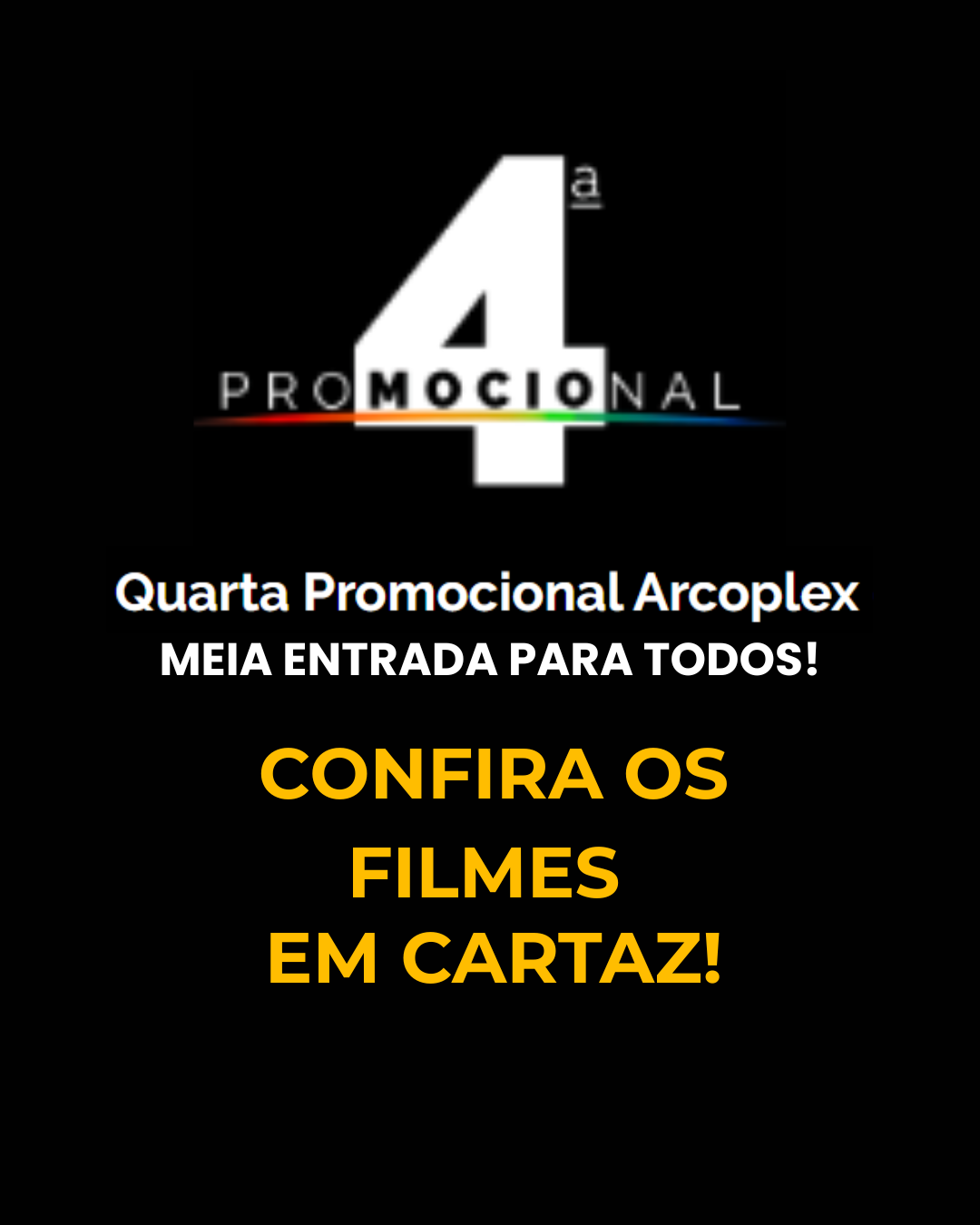 Arcoplex Cinemas em Gravataí - Promoção toda quarta-feira! Confira!